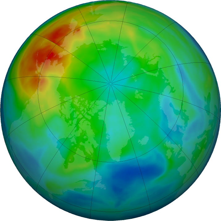Arctic ozone map for 07 December 2020